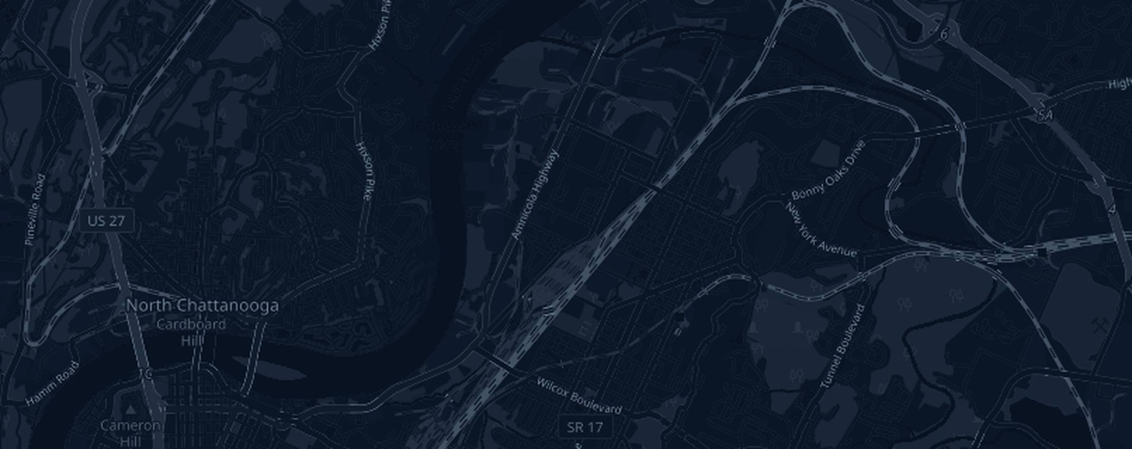 Map of the 7 Bridges Marathon course with the 16 aid tables marked